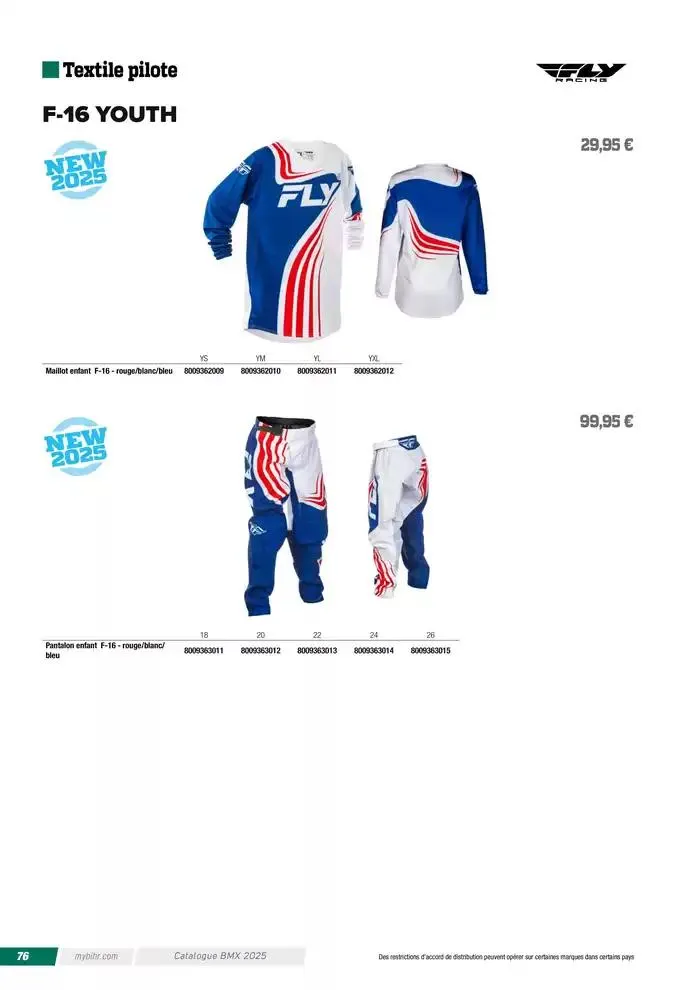 FLY RACING BMX 2025 du 12 avril au 31 décembre 2025 - Catalogue page 76