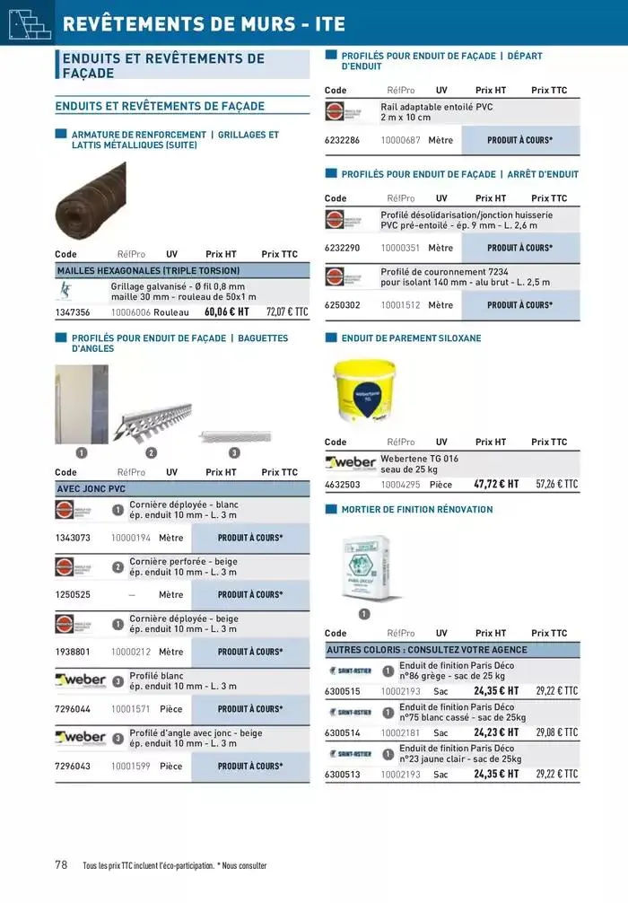 Matériaux 2025 du 1 janvier au 31 décembre 2025 - Catalogue page 78