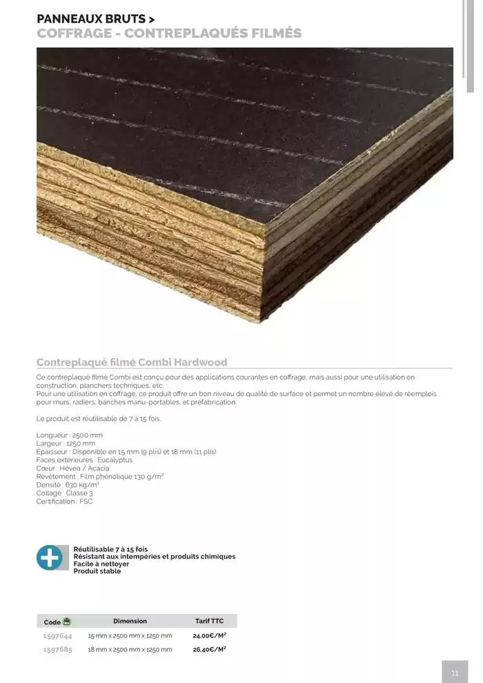 BOIS PANNEAUX 2025 2026 du 30 avril au 31 décembre 2026 - Catalogue page 11