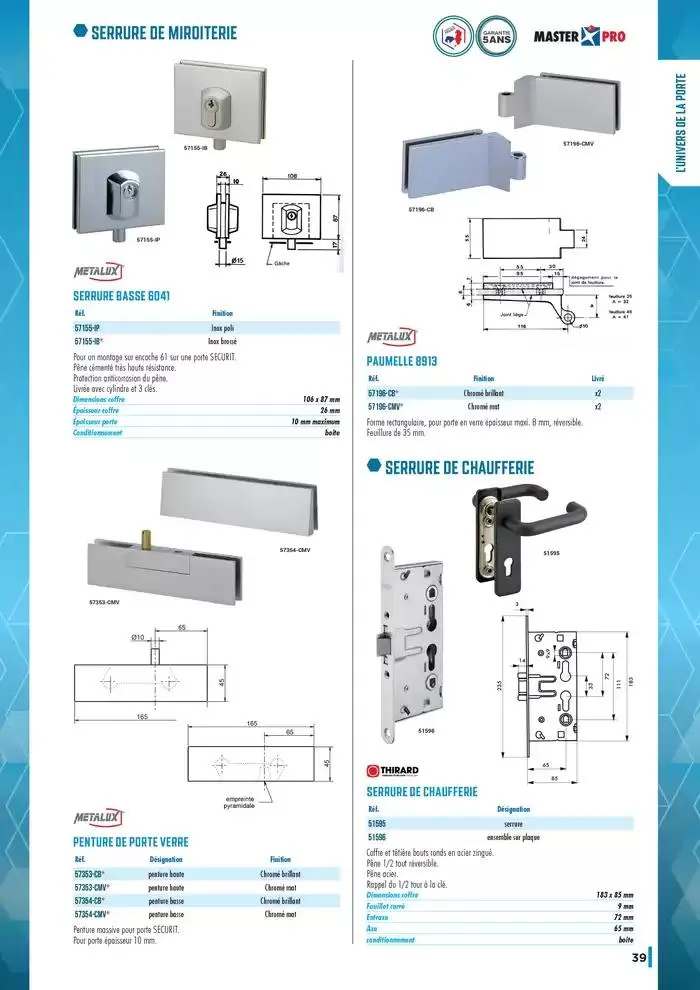 Guide Quincaillerie Serrurerie 2025 - 2026 du 1 avril au 1 avril 2026 - Catalogue page 41
