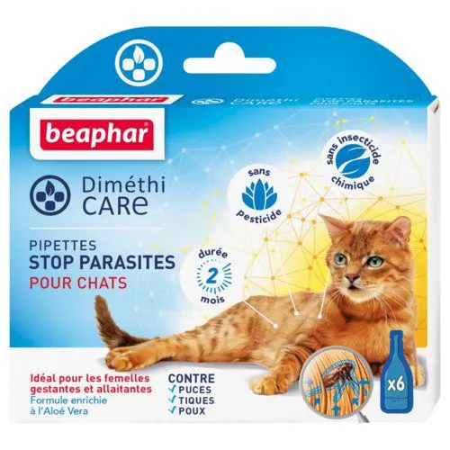 DIMETHICARE pipettes stop parasites pour chat