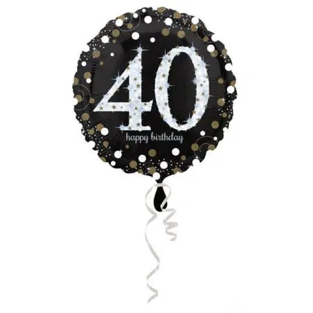 Ballon Aluminium Happy Birthday scintillant 40 - 45 cm