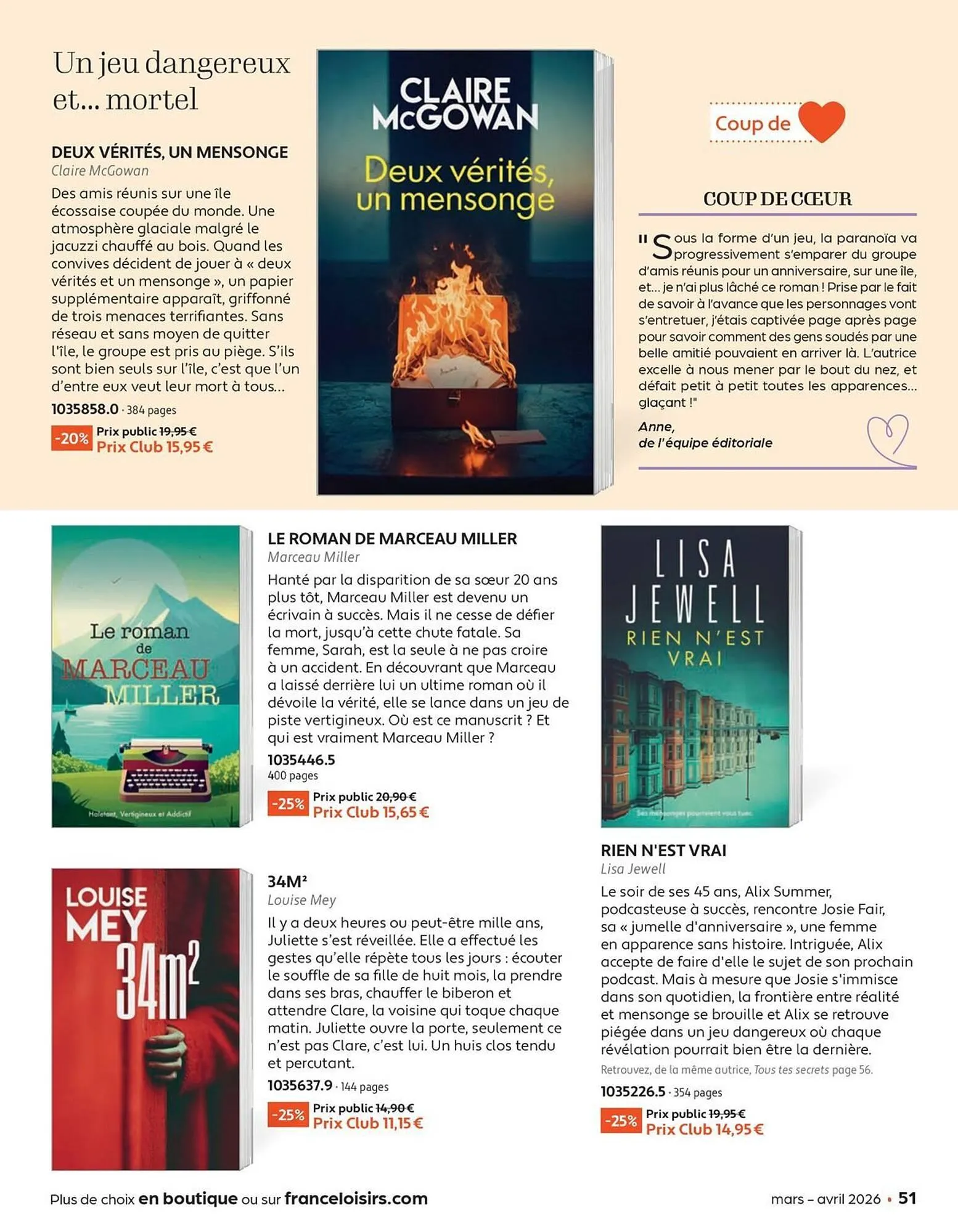 Catalogue France Loisirs du 2 mars au 30 avril 2026 - Catalogue page 51