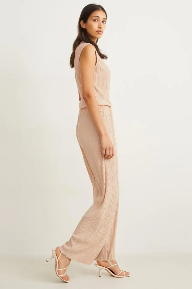 Plissé trousers - high waist - palazzo
