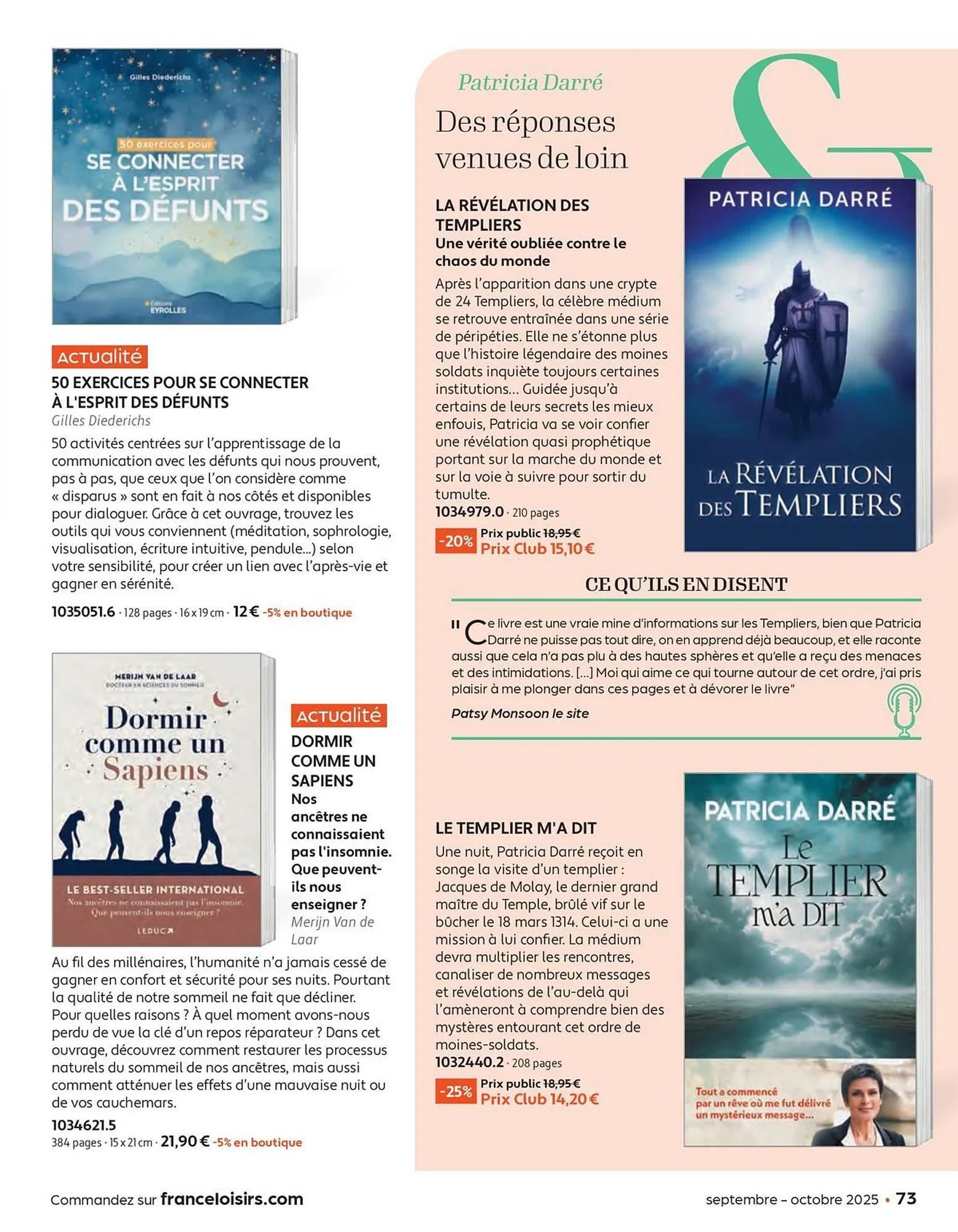 Catalogue France Loisirs du 1 septembre au 31 octobre 2025 - Catalogue page 73