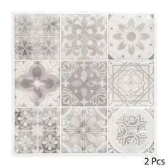 Lot de 2 carreaux autocollants ciment gris 26x26x0.3cm