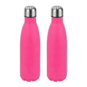 Gourde inox bouteille eau rose lot de 2