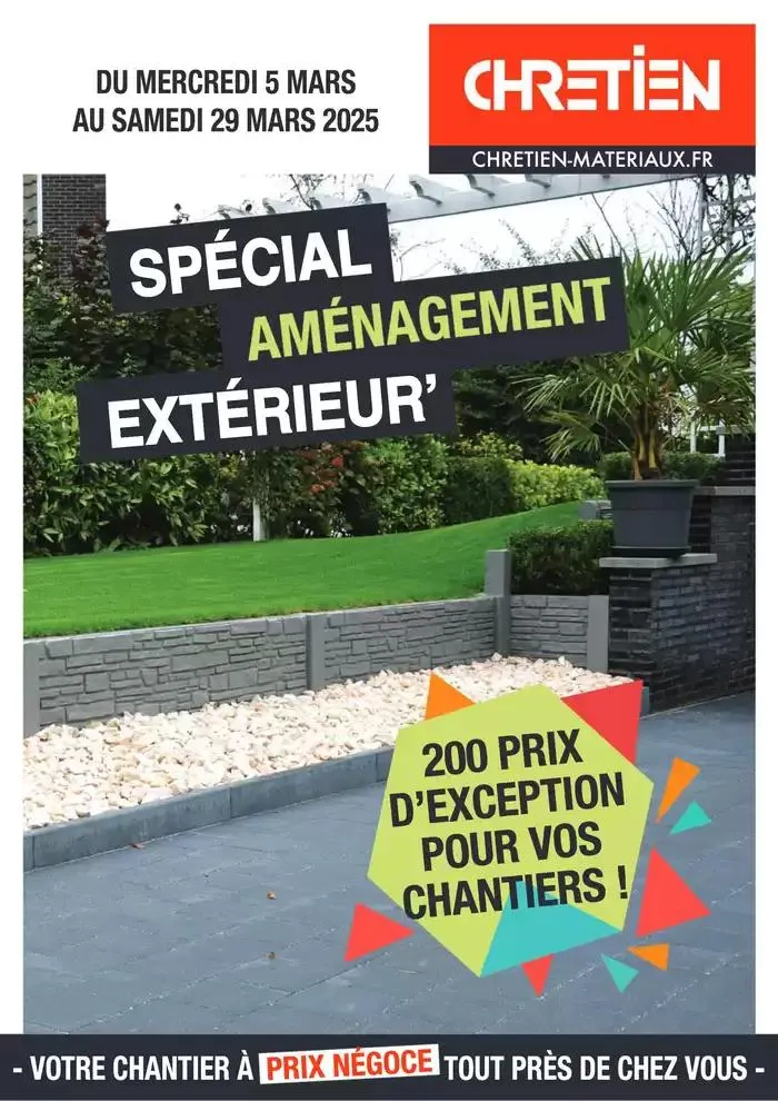 SPÉCIAL AMÉNAGEMENT EXTÉRIEUR du 7 mars au 29 mars 2025 - Catalogue page 1
