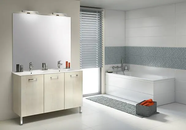 Plan de vasque GRAPHIC - Blanc - 124 x 50 cm - Delpha