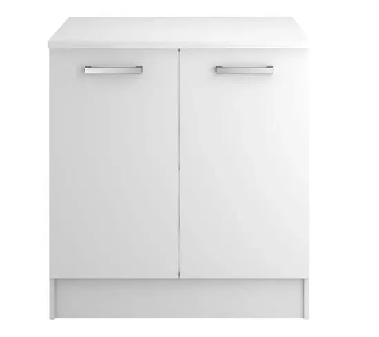 Bas 80 cm 2 portes UNO blanc mat
