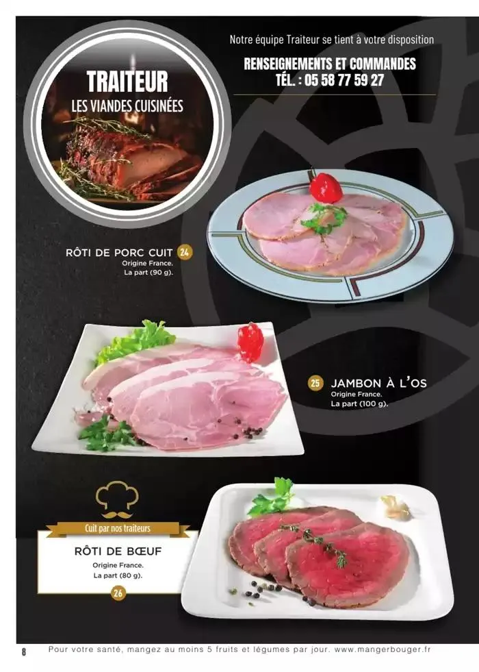 CARTE TRAITEUR PERMANENTE du 3 janvier au 31 décembre 2025 - Catalogue page 38