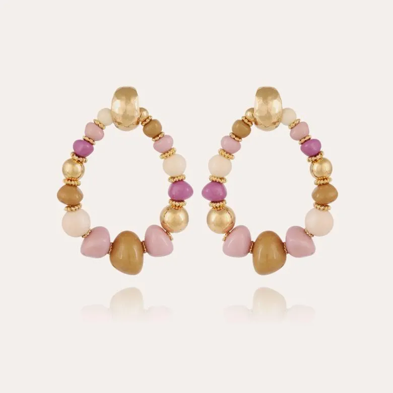 Biba Bis earrings acetate gold - Multico pink