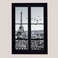 Sticker mural trompe l'œil Paris 50x70cm