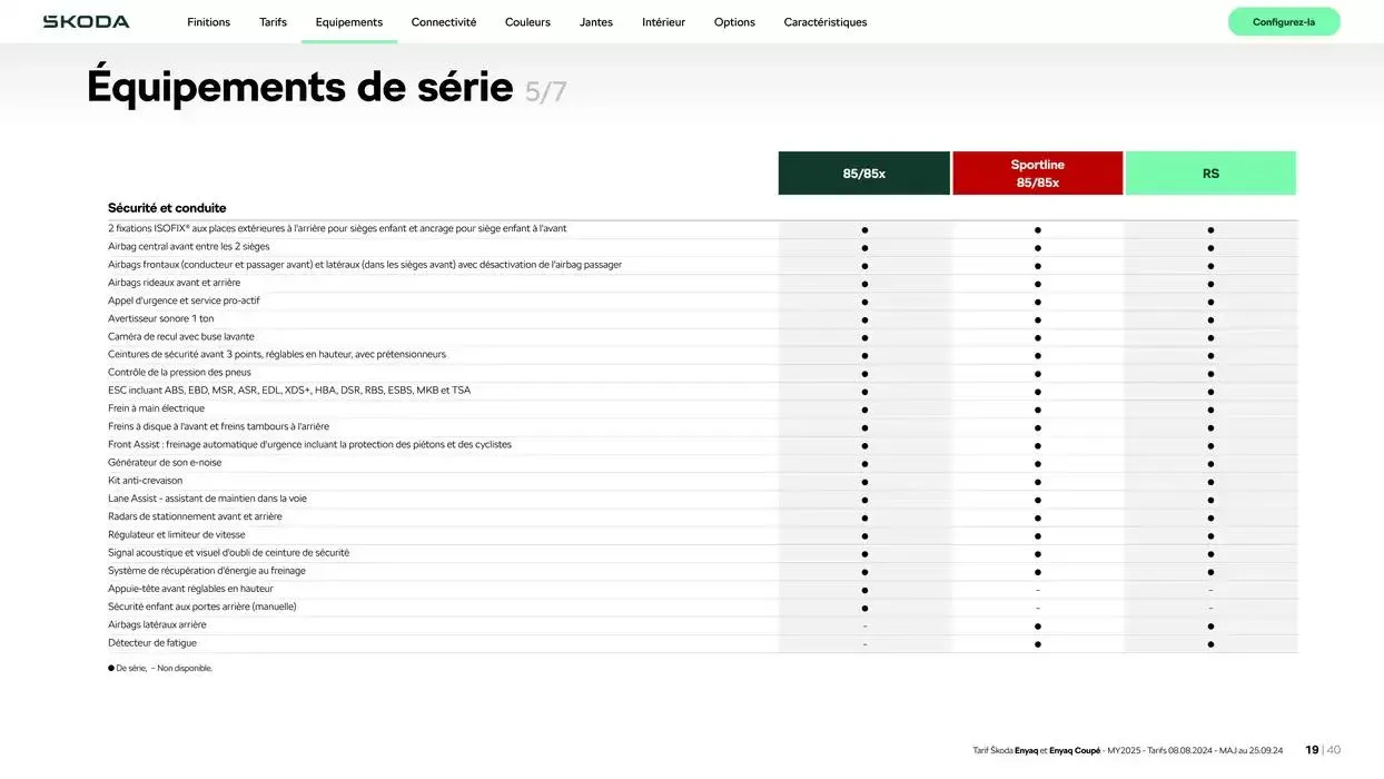 Enyaq SUV Version 85 du 6 novembre au 6 novembre 2025 - Catalogue page 19