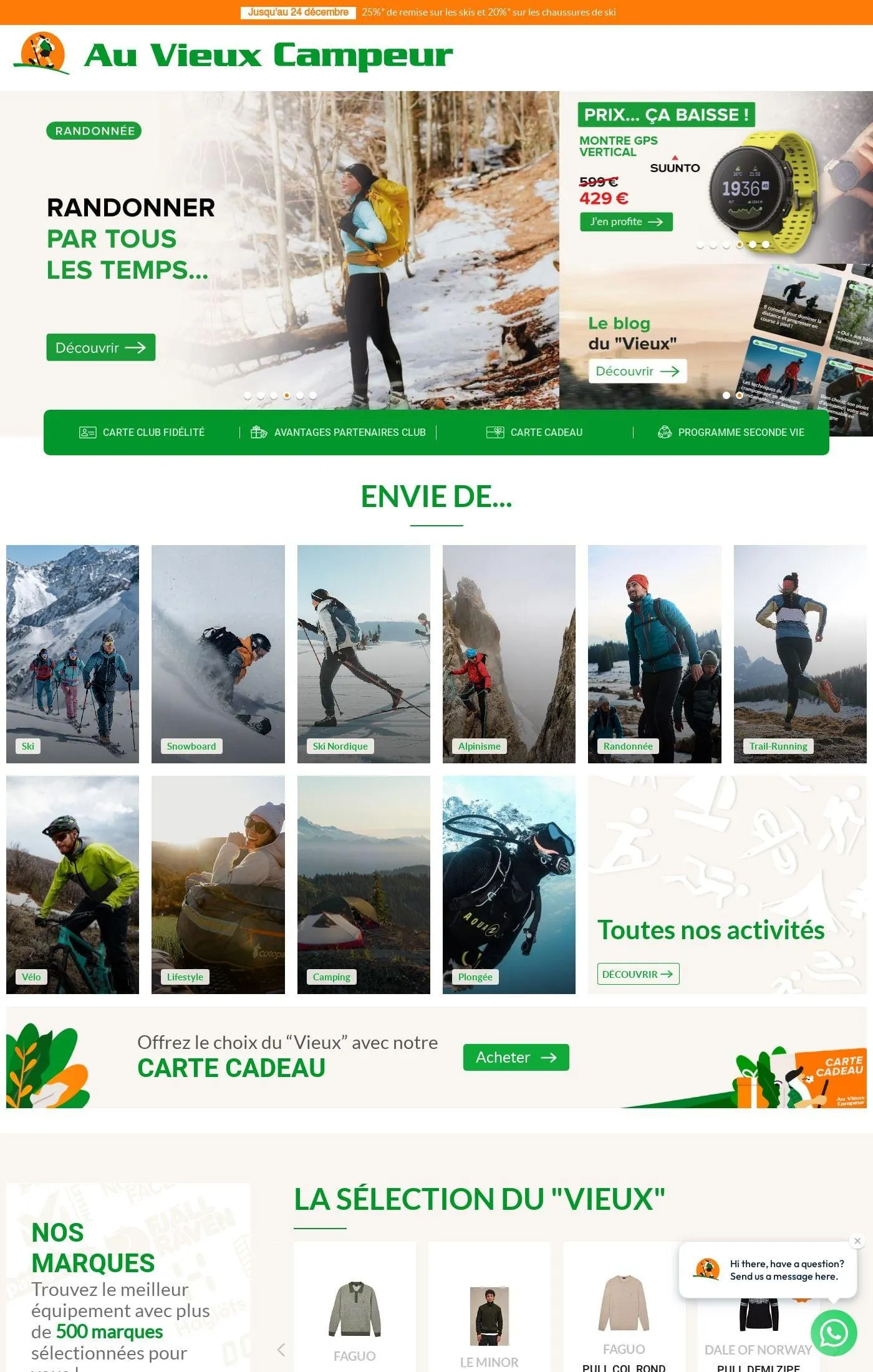 Au Vieux Campeur Catalogue actuel du 17 décembre au 23 décembre 2025 - Catalogue page 1