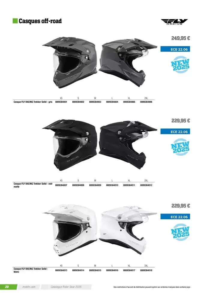 FLY RACING 2025 du 20 novembre au 31 août 2025 - Catalogue page 22