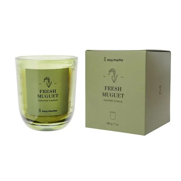 Vela vidrio pintado muguet