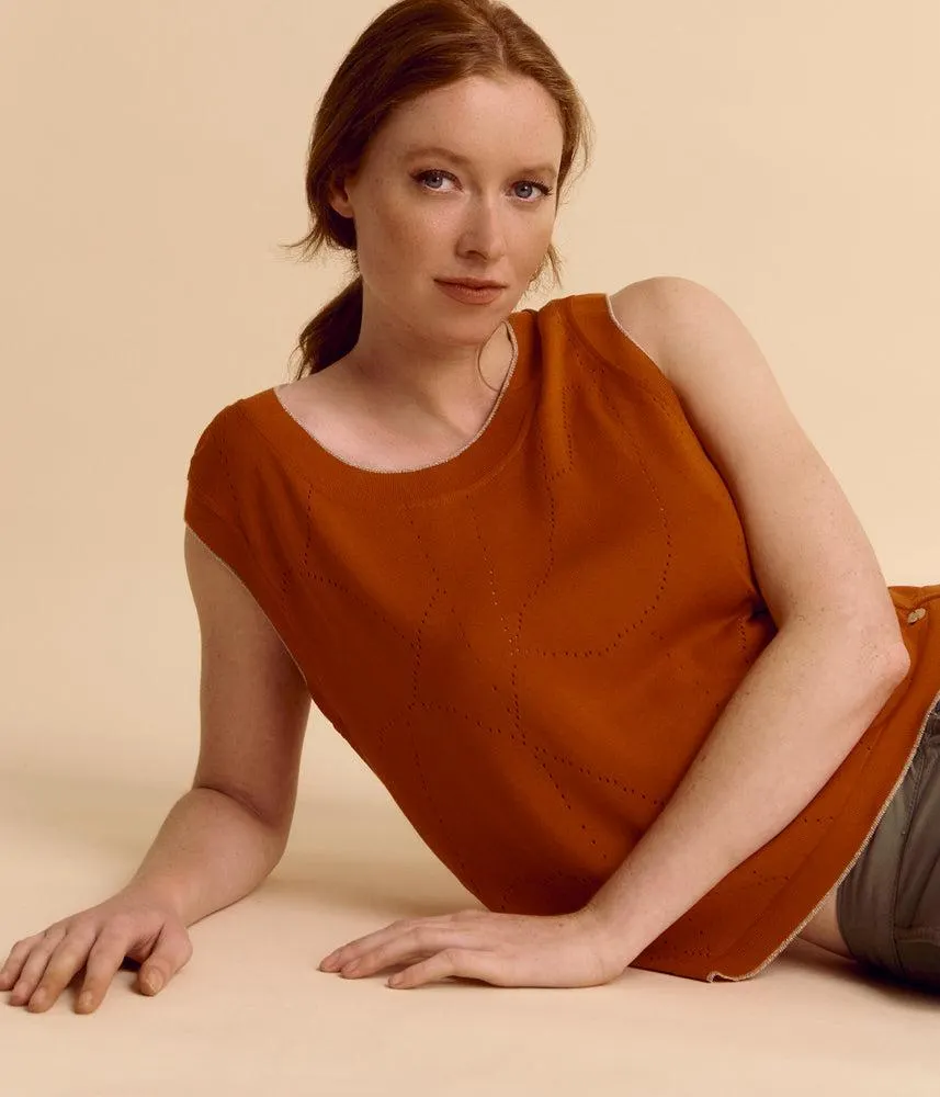 Débardeur maille ajourée