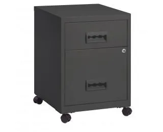 Caisson mobile en métal pour dossiers suspendus - 2 tiroirs - Anthracite
