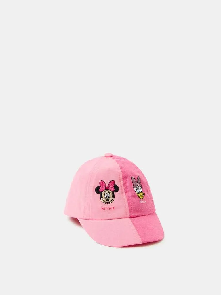 Baseball cap with Minnie Mouse and Daisy Duck embroidery Rose pastel