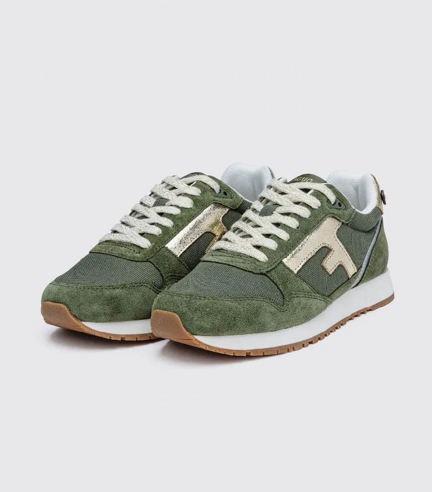 Baskets en polyester recyclé kaki doré ELM Kaki Doree