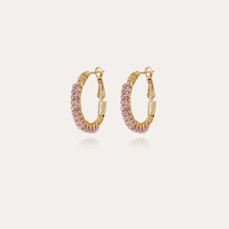 Lyre hoop earrings gold