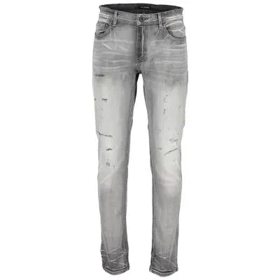 Slim Straight Denim with destroys