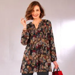 Tunique imprimée smockée