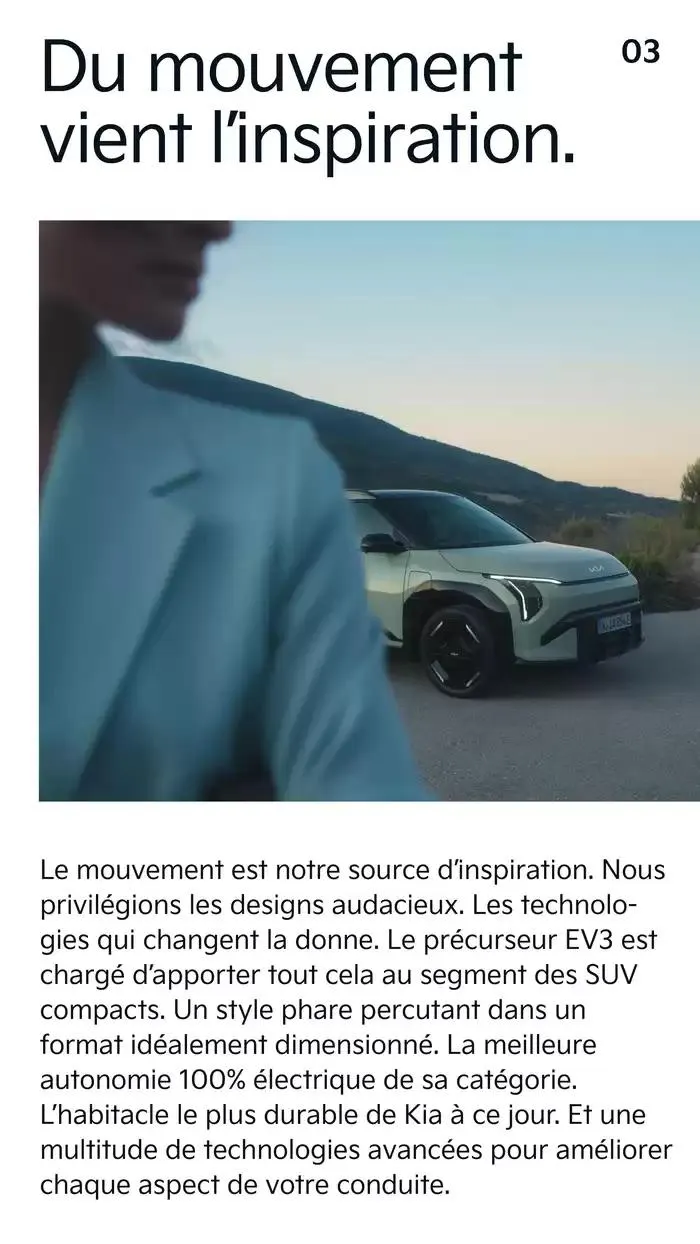 KIA Nouveau EV3 100% électrique - Brochure du 8 octobre au 29 septembre 2025 - Catalogue page 3
