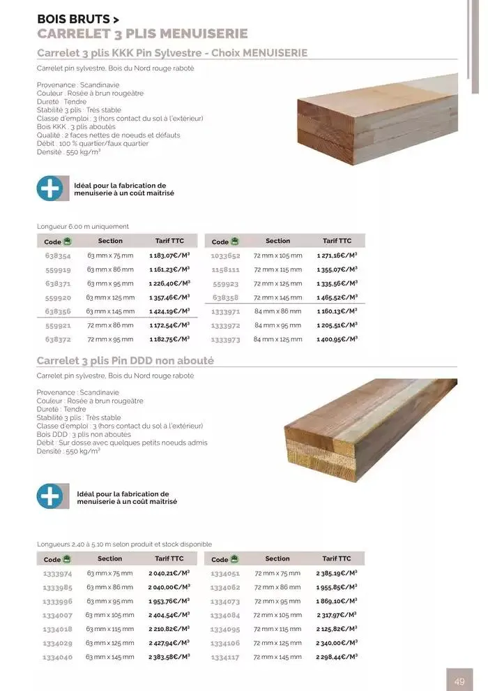 BOIS PANNEAUX 2025 2026 du 30 avril au 31 décembre 2026 - Catalogue page 49