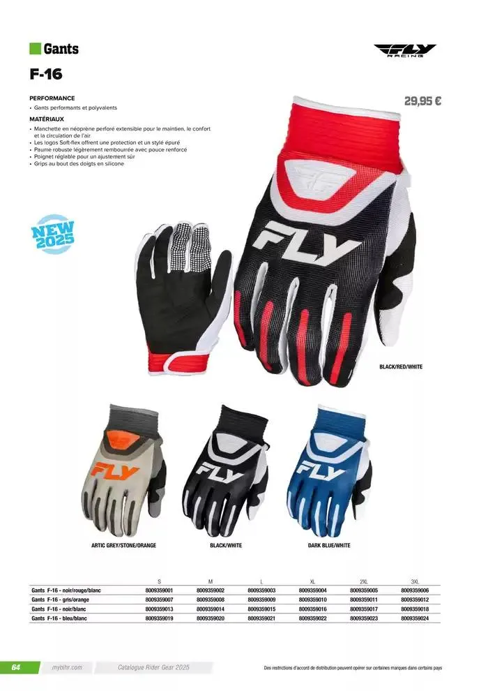 FLY RACING 2025 du 20 novembre au 31 août 2025 - Catalogue page 66