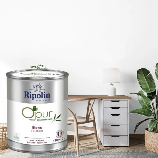 Peinture RIPOLIN Opur bio sourcée multi-supports blanc velours 2L