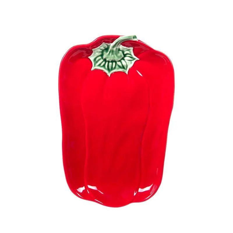 Plat rectangulaire poivron rouge 34x22cm Table Passion