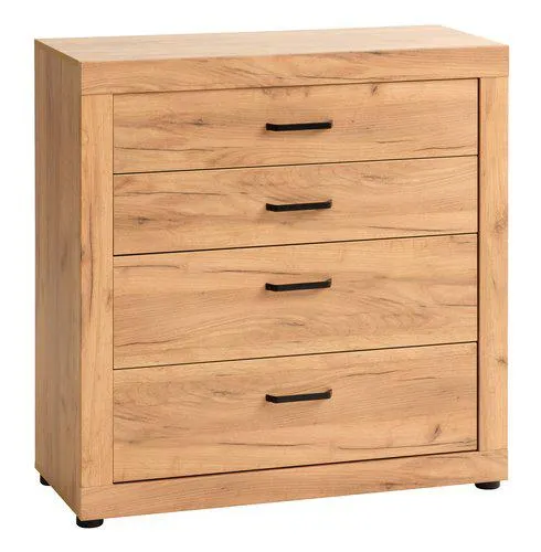 Commode 4 tiroirs LINTRUP chêne