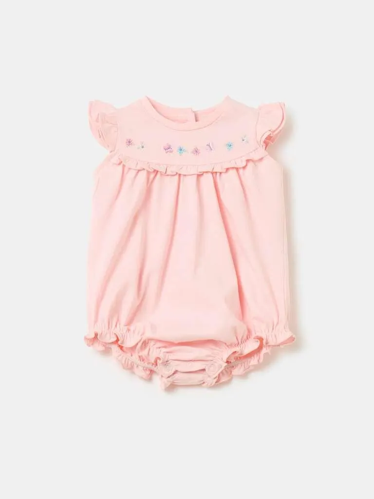 Organic cotton romper suit with embroidery Rose