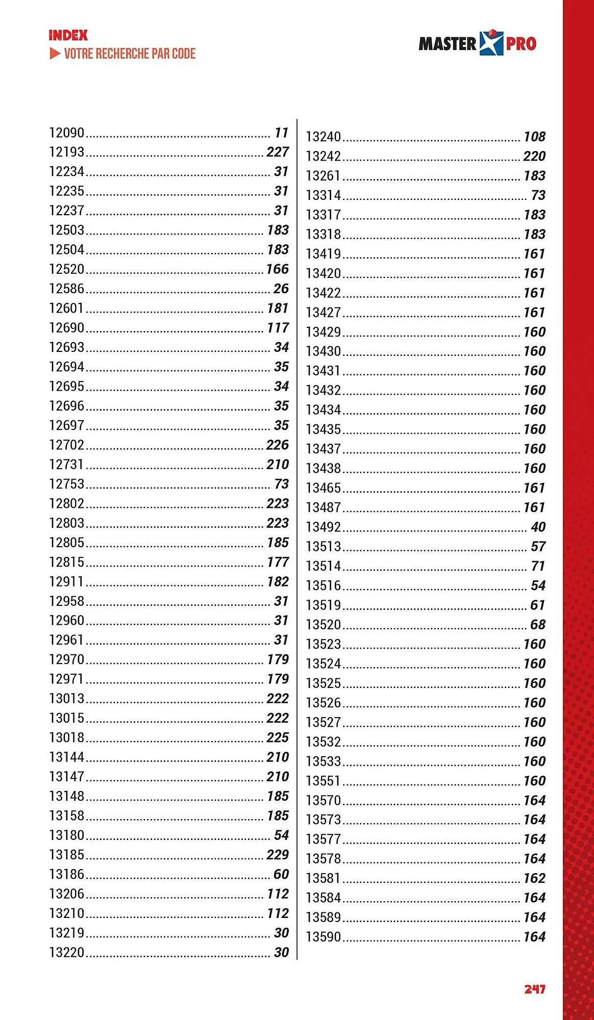 Catalogue Master Pro du 3 mars au 31 décembre 2025 - Catalogue page 249