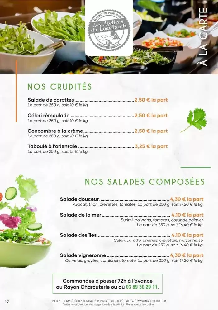 CARTE TRAITEUR 2025 du 31 mars au 31 décembre 2025 - Catalogue page 12