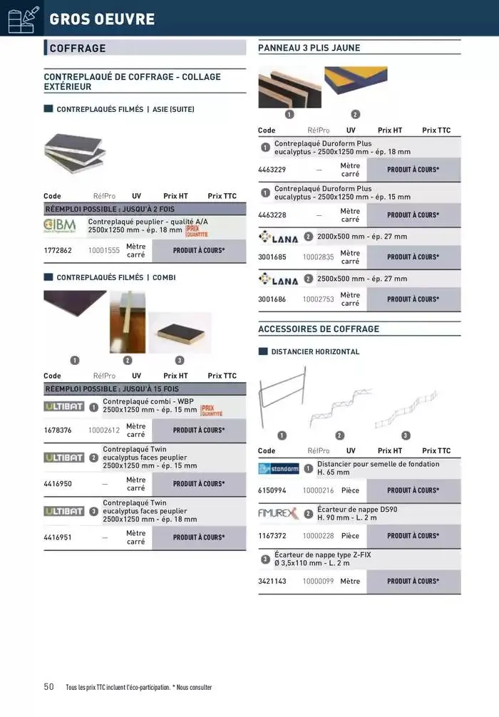 Matériaux 2025 du 1 janvier au 31 décembre 2025 - Catalogue page 50