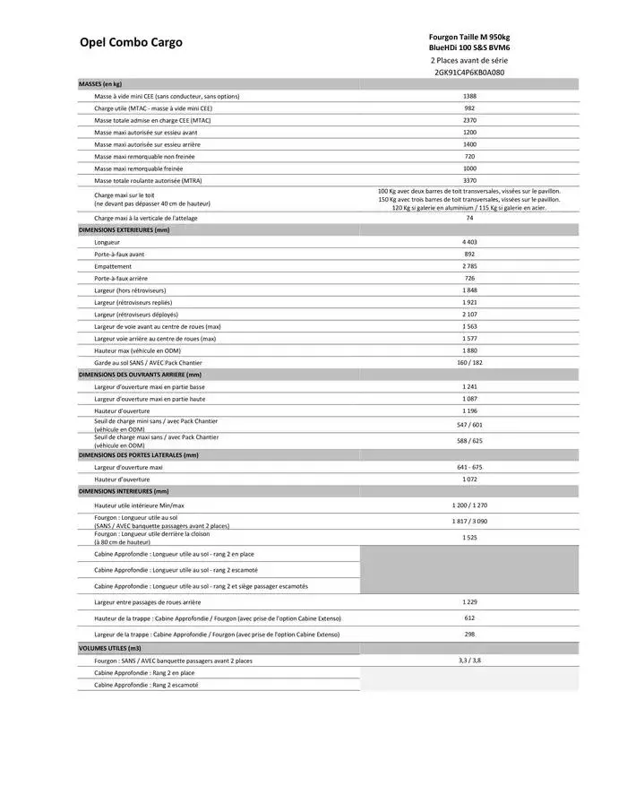 Opel Combo Cargo du 4 avril au 4 avril 2026 - Catalogue page 11