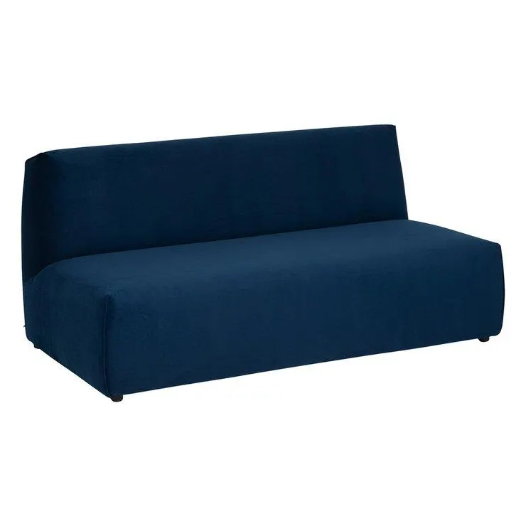 BANQUETTE VELOURS KIONA 2 PLACES BLEU