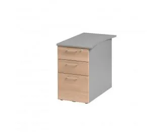 Caisson 3 tiroirs bout de bureau P79 cm - JAZZ + - Hêtre/gris clair