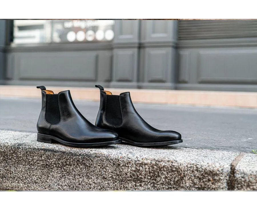Chelsea boots cuir homme Noir - ALDERTON GOMME