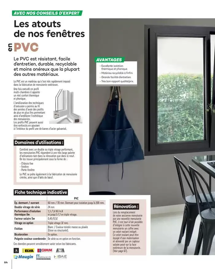 Menuiserie Extérieures 2025 du 1 janvier au 31 décembre 2025 - Catalogue page 64