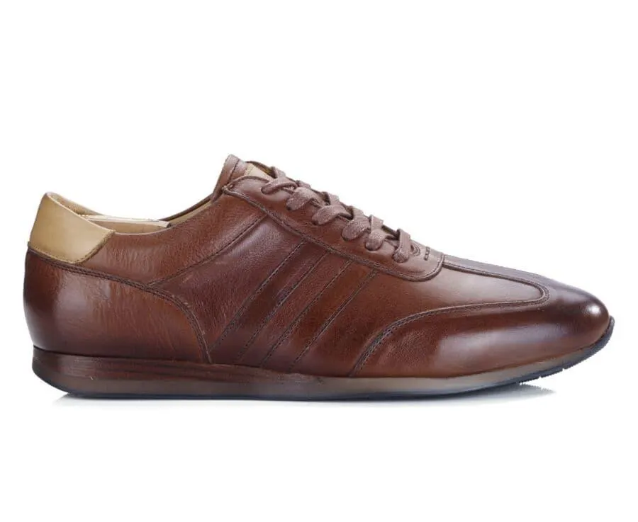 Sneakers homme Chocolat patiné - BOCKARA