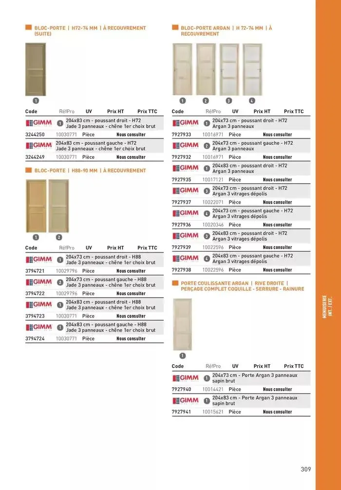 Matériaux 2025 du 1 janvier au 31 décembre 2025 - Catalogue page 309