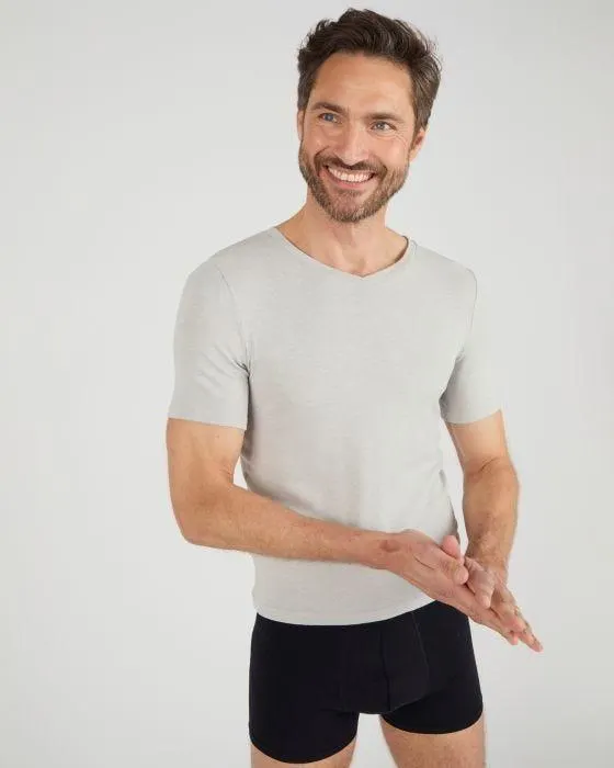 T-shirt col V manches courtes fine côte Thermolactyl Sensitive