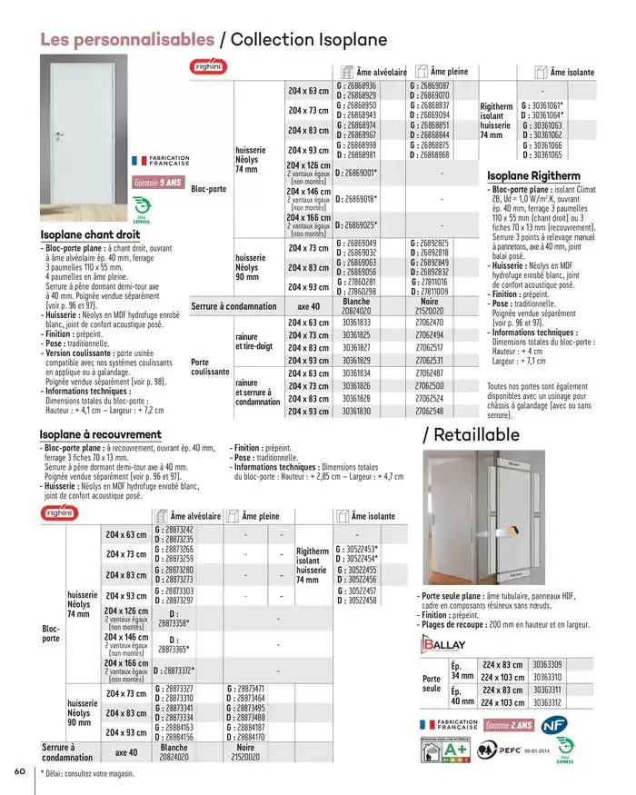 Aménagents Intérieurs 2025 du 1 janvier au 31 décembre 2025 - Catalogue page 60