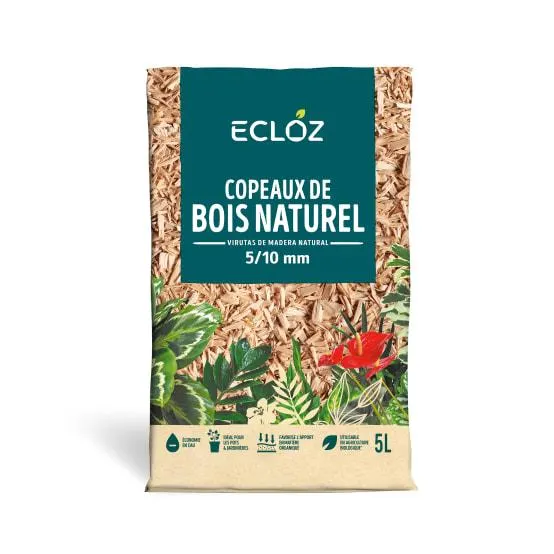 Copeaux de bois naturel 5L - Calibre 5/10mm - ECLOZ