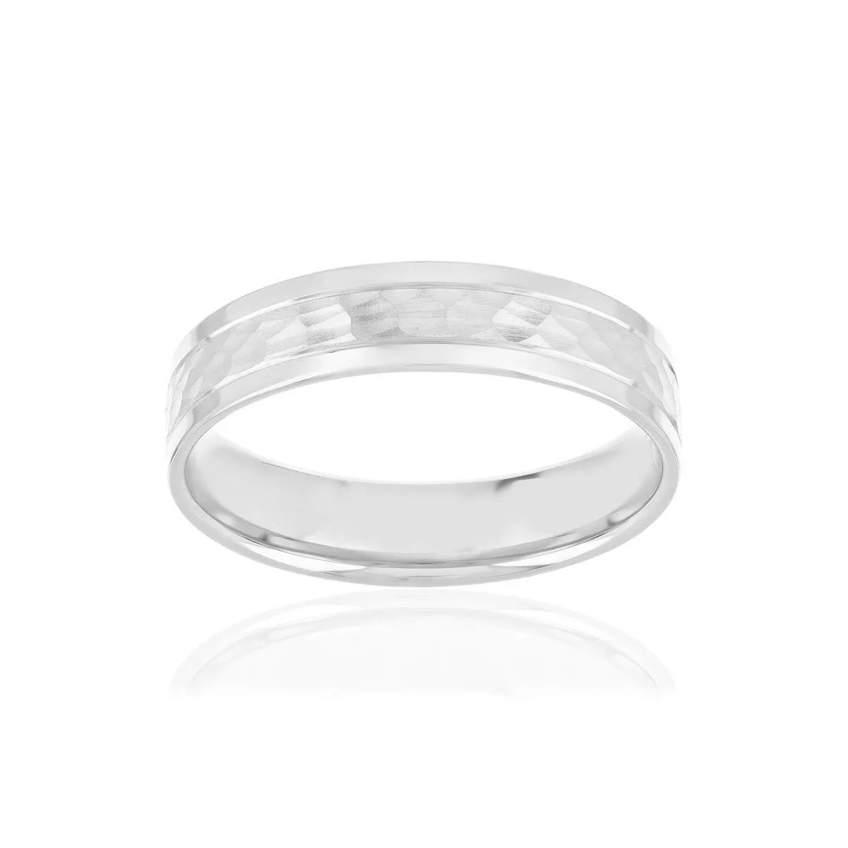 Alliance or 375 blanc effet martelé