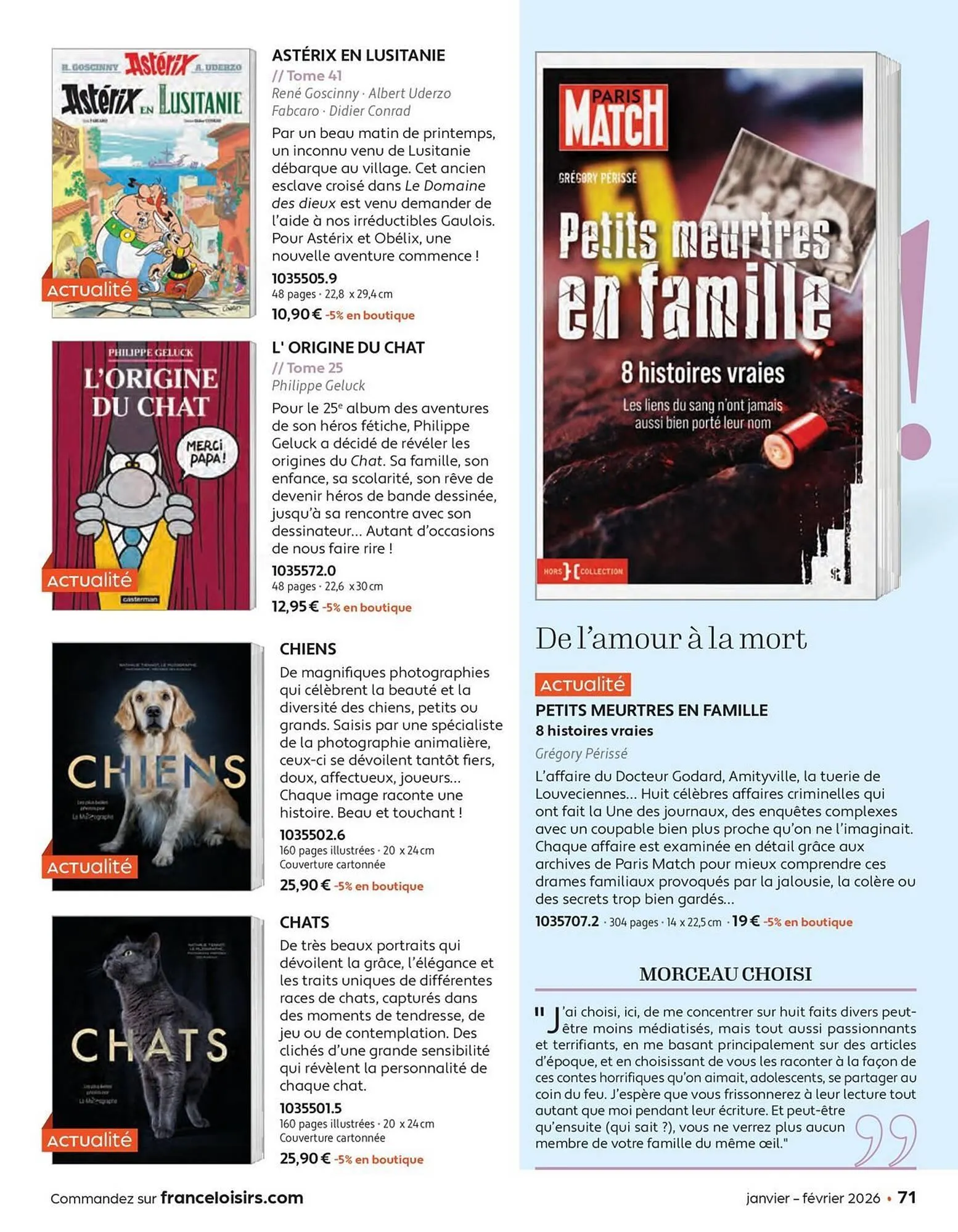 Catalogue France Loisirs du 1 janvier au 28 février 2026 - Catalogue page 71